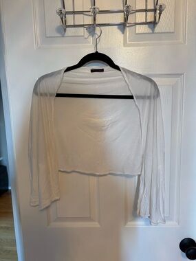 White Lightweight Bolero Shrug - Soft Open-Front Layer